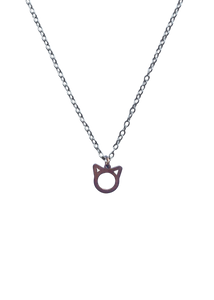 Kitten Charm Necklace - .925 Sterling Silver / Rose Vermeil