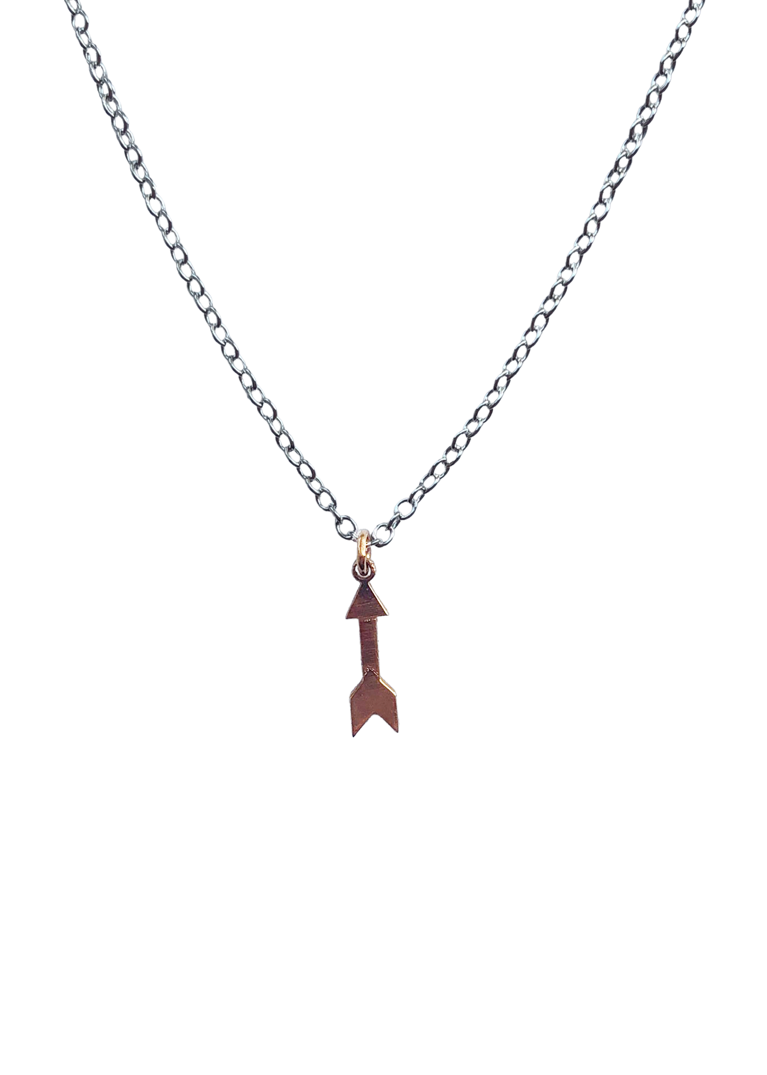 Arrow Charm Necklace - .925 Sterling Silver / Rose Vermeil