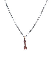 Arrow Charm Necklace - .925 Sterling Silver / Rose Vermeil