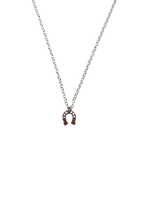 Load image into Gallery viewer, Horseshoe Charm Necklace - .925 Sterling Silver / Rose Vermeil
