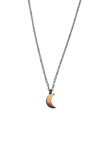 Load image into Gallery viewer, Moon Charm Necklace - .925 Sterling Silver / Rose Vermeil
