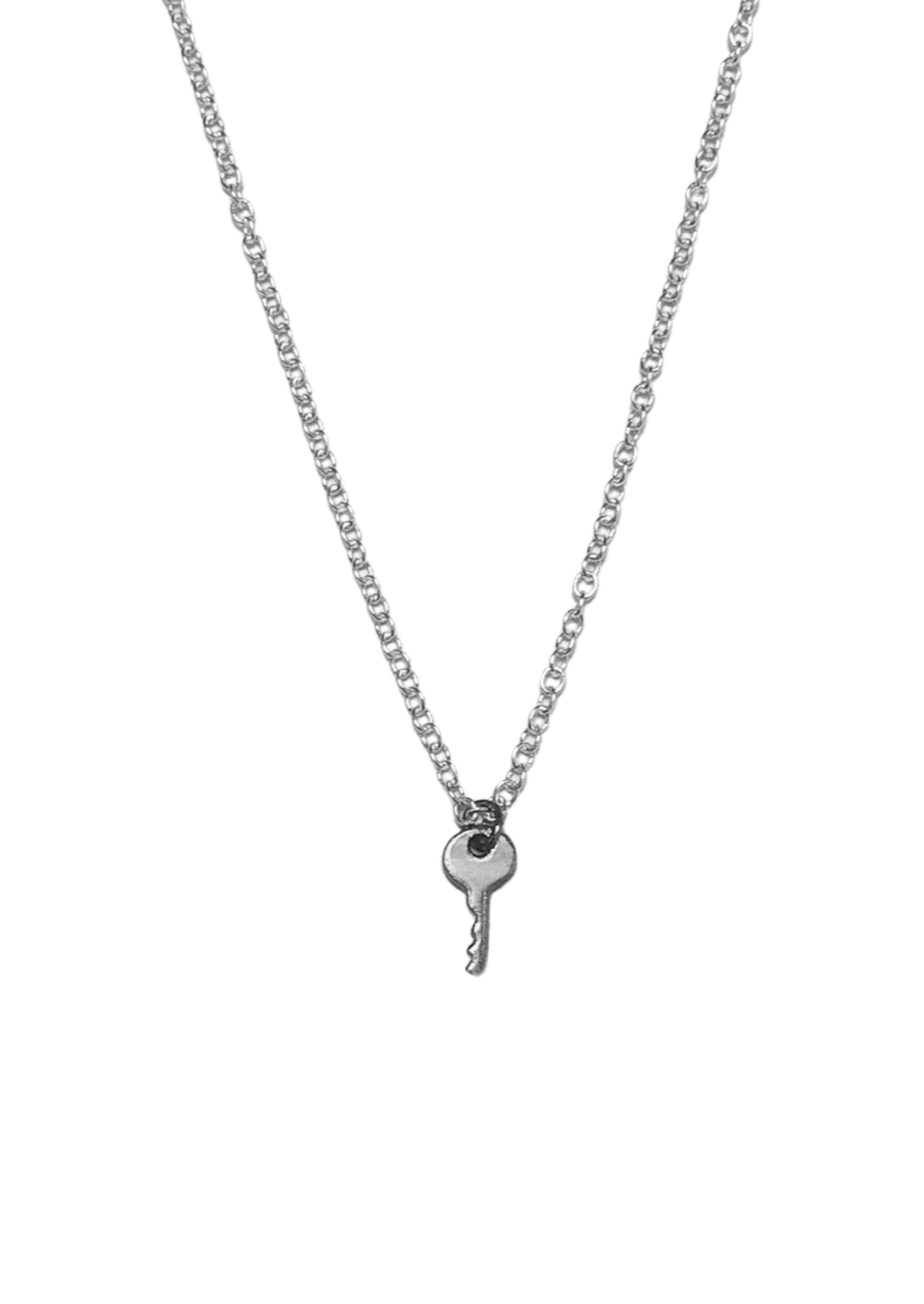 Key Charm Necklace - .925 Sterling Silver