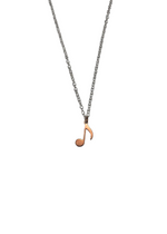 Load image into Gallery viewer, Note Charm Necklace - .925 Sterling Silver / Rose Vermeil
