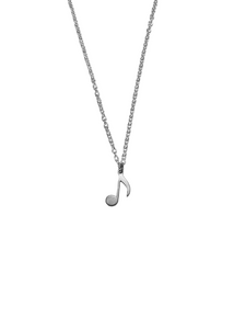 Note Charm Necklace - .925 Sterling Silver