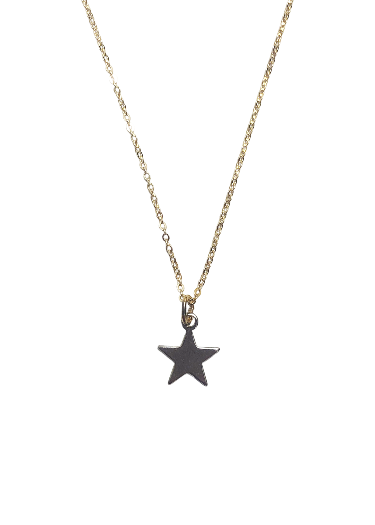 Star Charm Necklace Brass - Mixed Metal